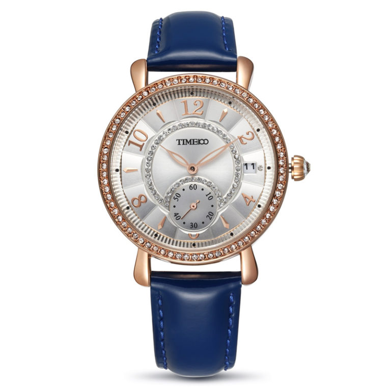 TIME100 Women Watches blue leather Bracelet Quartz Waterproof Wrist Watches