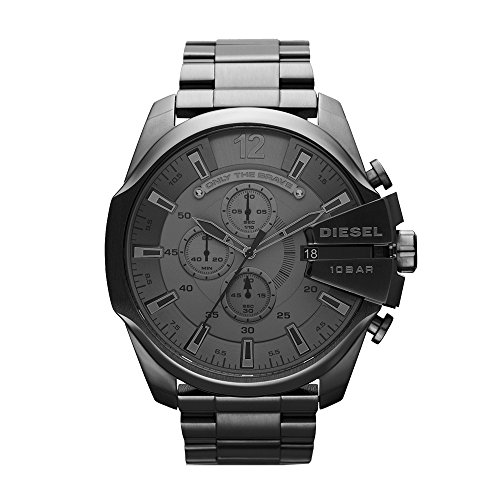 Diesel Men's Mega Chief Quartz Stainless Steel Chronograph Watch, Color: Grey (Model: DZ4282)