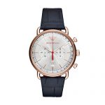 Emporio Armani Men's Blue Chronograph Quartz Watch - Stainless Steel with Leather Calfskin Strap, 22mm (Model: AR11123).