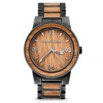 Original Grain Koa Stonewashed Wood Watch - Barrel Collection Analog Wrist Watch - Japanese Quartz Movement - Wood and Stainless Steel - Water Resistant - Hawaiian Koa Wood Watches for Men - 47MM