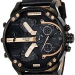 Diesel Men's DZ7350 Mr Daddy 2.0 Black Ip Black Leather Watch