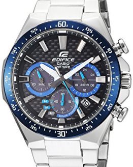 Casio Men's Edifice Quartz Watch with Stainless-Steel Strap, Silver, 20 (Model: EQS-800CDB-1BVCF)