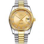 BUREI Luxury Men's Quartz Wrist Watch Japanese Quartz Movement Scratch-Resistant Synthetic Sapphire Lens Stainless Steel Band