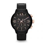 Armani Exchange Atlc Chronograph Black Dial Black Ion-plated Mens Watch AX1350