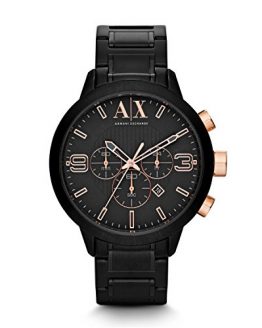 Armani Exchange Atlc Chronograph Black Dial Black Ion-plated Mens Watch AX1350
