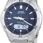 Casio WVA-M640D-2AER Mens Radio Controlled Steel Bracelet Combi Watch, Silver, 44mm