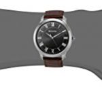Bulova Men's Quartz Stainless Steel and Brown Leather Dress Watch