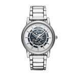 Emporio Armani Men's Dress Japanese-Automatic Watch with Stainless-Steel Strap, Silver, 22 (Model: AR60006)