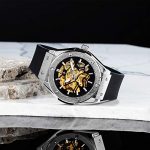 Self-Winding Black Rubber and Steel Skeleton with Analog Dial