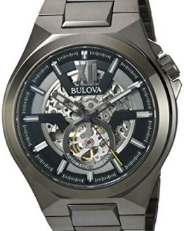 Bulova Men's Automatic-self-Wind Watch with Stainless-Steel Strap, Grey, 27 (Model: 98A179)