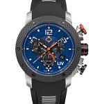 LIV GX1 Swiss Analog Display Chronograph Casual Watch for Men; 45 mm Stainless Steel with Date Calendar; 1000 feet Waterproof - Cobalt