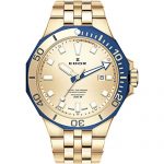 Edox Men's Delfin The Original 43mm Gold-Tone Metal Bracelet Steel Case Quartz Watch 53015 357JBUM DI
