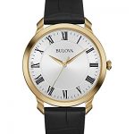 Bulova Men's 97A123 Stainless Steel Dress Watch With Black Leather Band