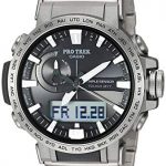 Casio Men's PRO TREK Quartz Sport Watch with Titanium Strap, Silver, 22 (Model: PRW-60T-7ACR)