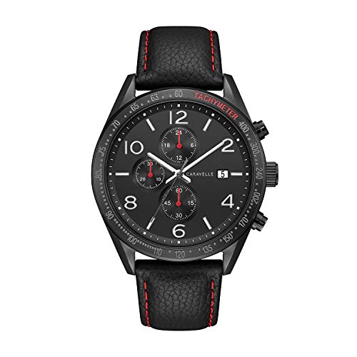 Caravelle by Bulova Black Leather Strap Dress Watch (Model: 45B153)