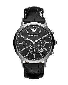 Emporio Armani Men's AR2447 Dress Black Leather Watch