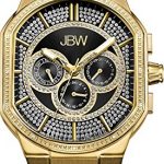 JBW Luxury Men's Orion 0.12 Carat Diamond Wrist Watch with Leather Bracelet