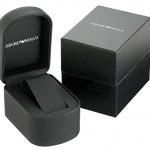 Emporio Armani Men's AR2485 Chronograph Dress Watch | Stylish Matte Black Herringbone Dial with Brushed Steel Bracelet