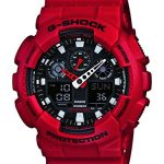 Casio Men's XL Series G-Shock Quartz 200M WR Shock Resistant Resin Color: Red (Model GA-100B-4ACR)