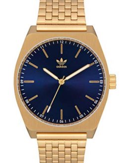 adidas Watches Process_M1. 6 Link Stainless Steel Bracelet, 20mm Width (Gold/Navy Sunray. 38 mm).