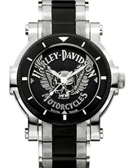 Harley-Davidson Men's Bulova Winged Skull Wrist Watch 78A109