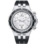Edox Men's Delfin The Original 43mm Black Rubber Band Steel Case Swiss Quartz Analog Watch 10109 3CA AIN