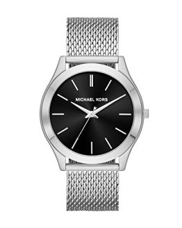 Michael Kors Men's Slim Runway Analog-Quartz Watch with Stainless-Steel Strap, Silver, 22 (Model: MK8606)