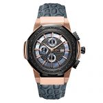 JBW Men's 10-Year Anniversary Saxon 0.16 ctw Diamond Wrist Watch with Leather Bracelet