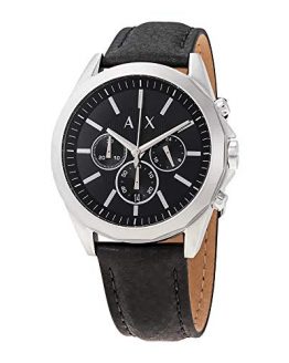 Armani Exchange Men's AX2604 Stainless Steel Black Leather Watch
