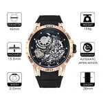 Huboler Skeleton Automatic Watch – Luxurious Gold & Black Design with Comfortable Rubber Strap