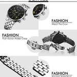 BUREI Men's Multifunction Chronograph Wrist Watch Stainless Steel Bracelet Sapphire
