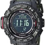 Casio Men's 'PRO TREK' Tough Solar Powered and Stainless Steel Watch, Color:Green (Model: PRW-3510Y-8CR)
