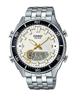 Casio Men's 'Ana-Digi' Quartz Metal and Stainless Steel Casual Watch, Color:Silver-Toned (Model: AMW-720D-7AVCF)