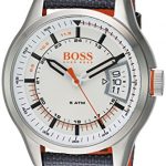 HUGO BOSS Men's Hong Kong Sport Stainless Steel Quartz Watch with Nylon Strap, Grey, 22 (Model: 1550015)