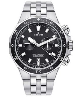 Edox Men's Delfin Quartz Watch with Stainless-Steel Strap, Silver, 24 (Model: 10109 3M NIN)