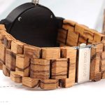 BOBO BIRD Men Watch Wooden Quartz Round with Wooden Box