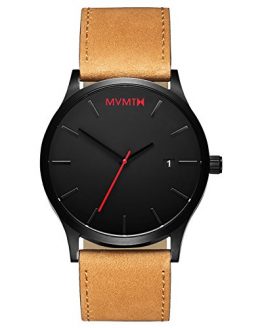 MVMT Classic Watches | 45 MM Men's Analog Minimalist Watch | Black Tan