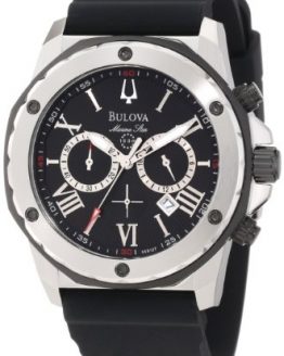 Bulova Men's 98B127 Marine Star Black Dial Strap Watch