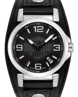 Harley-Davidson Men's Bulova Ghost Bar & Shield Wrist Watch. 76B163