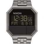 NIXON Re-Run A158 - All Gunmetal - 30m Water Resistant Men's Digital Fashion Watch (38.5mm Watch Face, 18mm-13mm Stainless Steel Band)