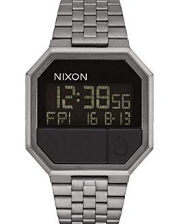 NIXON Re-Run A158 - All Gunmetal - 30m Water Resistant Men's Digital Fashion Watch (38.5mm Watch Face, 18mm-13mm Stainless Steel Band)