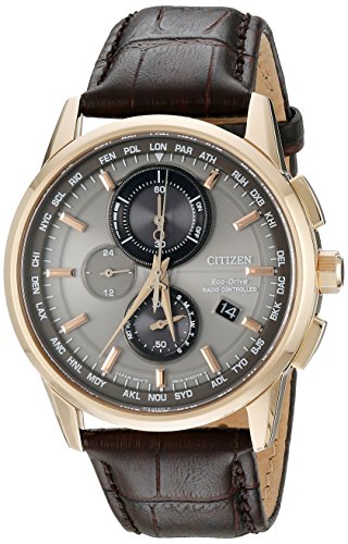 Citizen Men's Eco-Drive World Chrono Atomic Timekeeping Watch with Day/Date, AT8113-04H