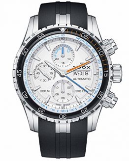 Edox Men's 'Grand Ocean' Swiss Automatic Stainless Steel and Rubber Diving Watch, Color:Black (Model: 01123 3ORCA ABUN)