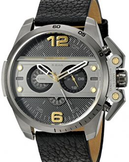 Diesel Men's DZ4386 Ironside Gunmetal Black Leather Watch