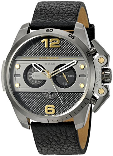 Diesel Men's DZ4386 Ironside Gunmetal Black Leather Watch
