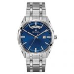 Bulova Men's Classic Quartz Watch with Stainless-Steel Strap, Silver, 22 (Model: 96C125)