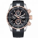 Edox Men's 'Grand Ocean' Swiss Automatic Stainless Steel and Rubber Diving Watch, Color:Black (Model: 01123 357RCA NBUR)