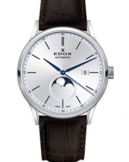 Edox Gents-Wristwatch Les Vauberts La Grande Lune Date Moonphase Analog Automatic 80500 3 AIBU
