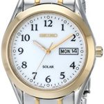 Seiko Men's SNE062 Two-Tone Solar White Dial Watch