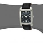 Bulova Men's Stainless Steel Analog-Quartz Watch with Leather-Crocodile Strap
